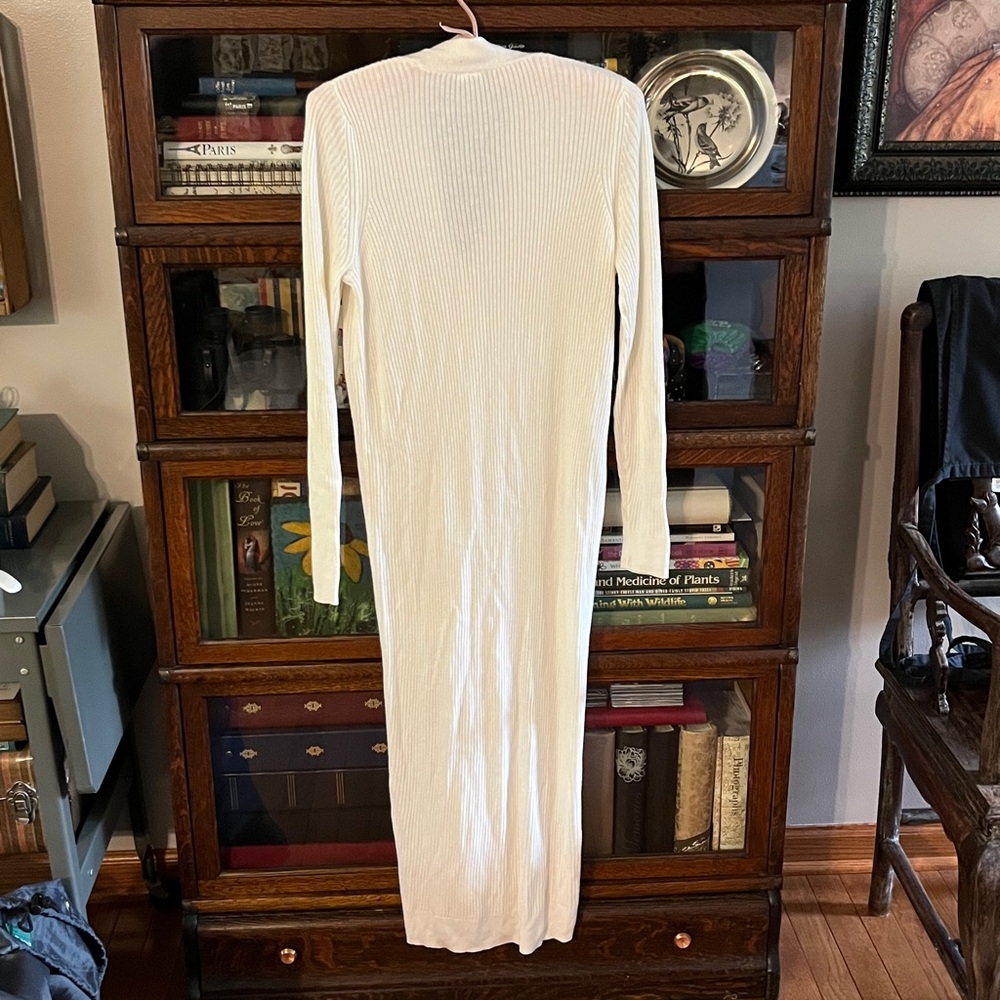 Anthropologie Rue and Willow Cream Ribbed Maxi Cardigan - Picture 4 of 16
